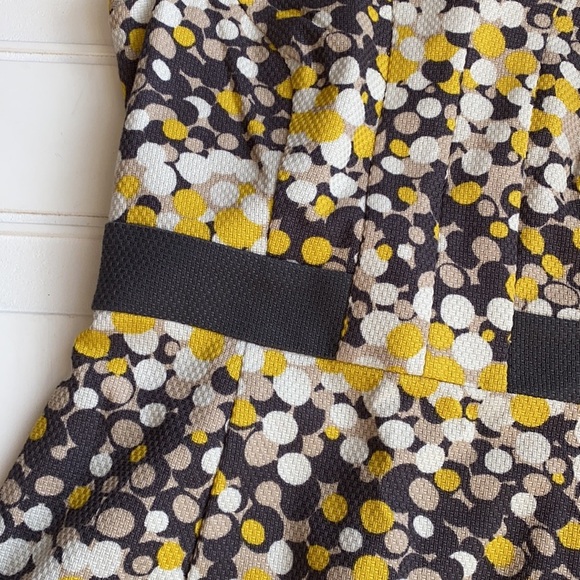 Boden Notch Neck Sheath Dress Yellow/Grey Dot Size 2 - Picture 8 of 9